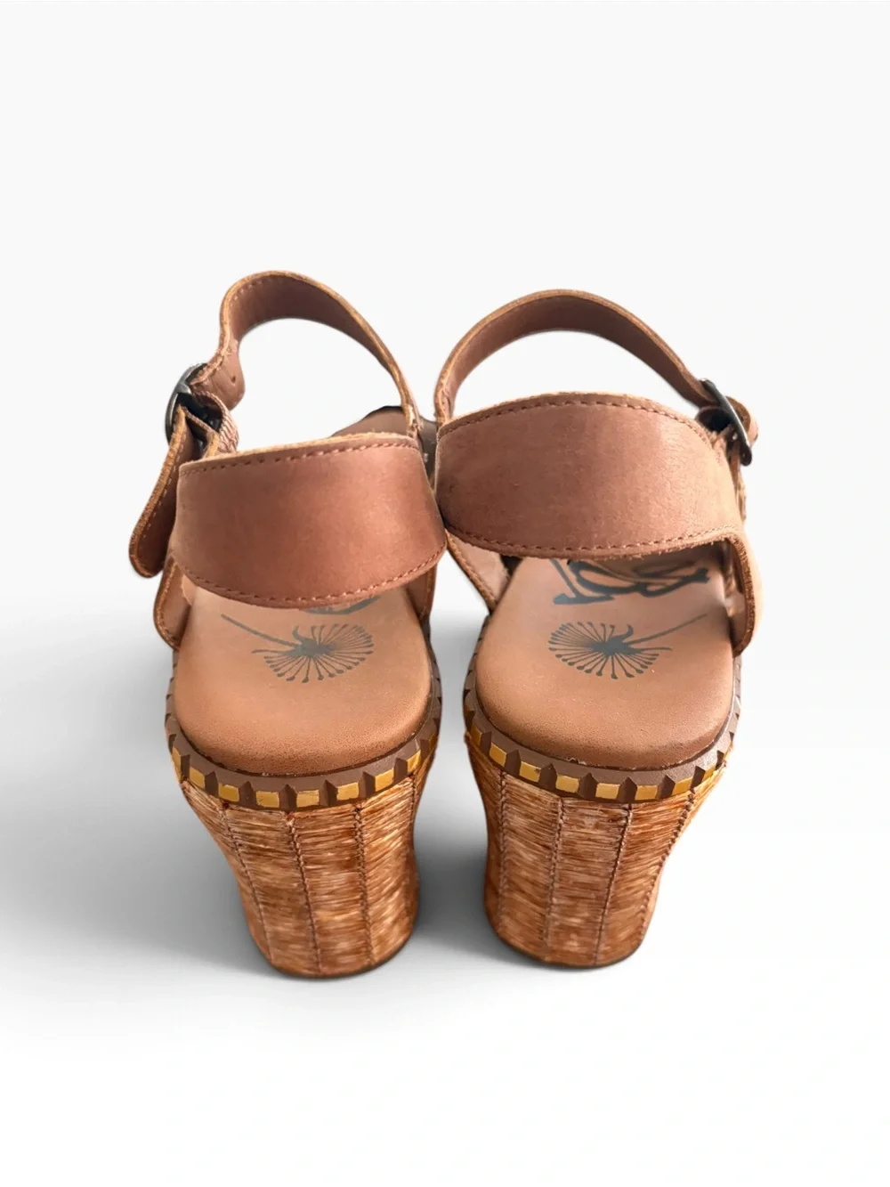 OTBT Cahoot Turquoise Stone Studded Woven Platform Wedge Sandals Sz 7.5